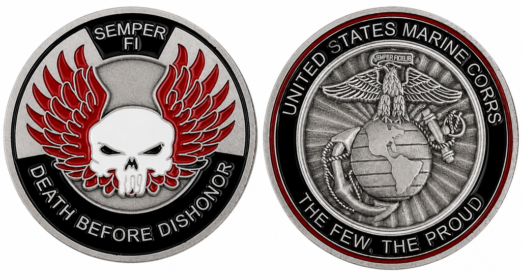 Marine Corps Death Before Dishonor Challenge Coin