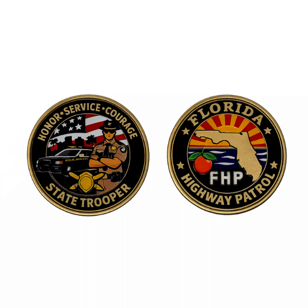 FHP Florida Highway Patrol Challenge Coin. Made in USA