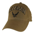 U.S. Air Force Veteran Baseball cap hat. Coyote Brown