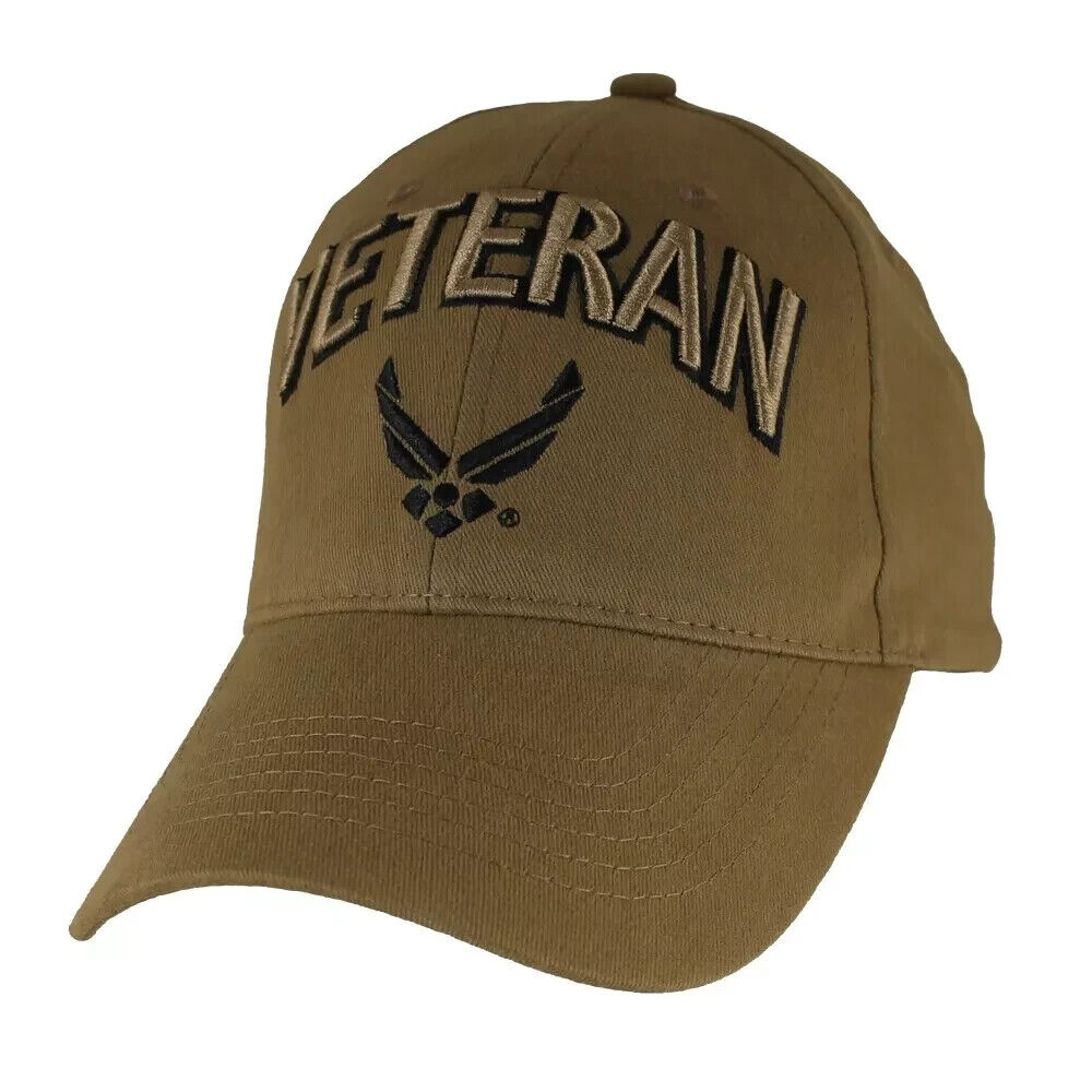 U.S. Air Force Veteran Baseball cap hat. Coyote Brown