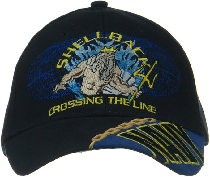 U.S. Navy Shellback "Crossing the Line" Baseball cap hat. Navy Blue