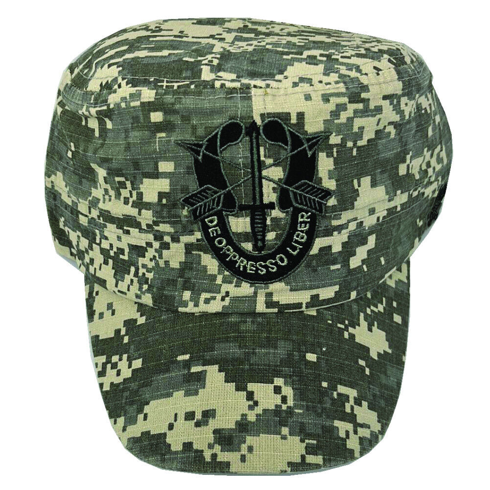 U.S. Army Deoppresso Liber Flat Top Baseball cap hat. Digital Camo