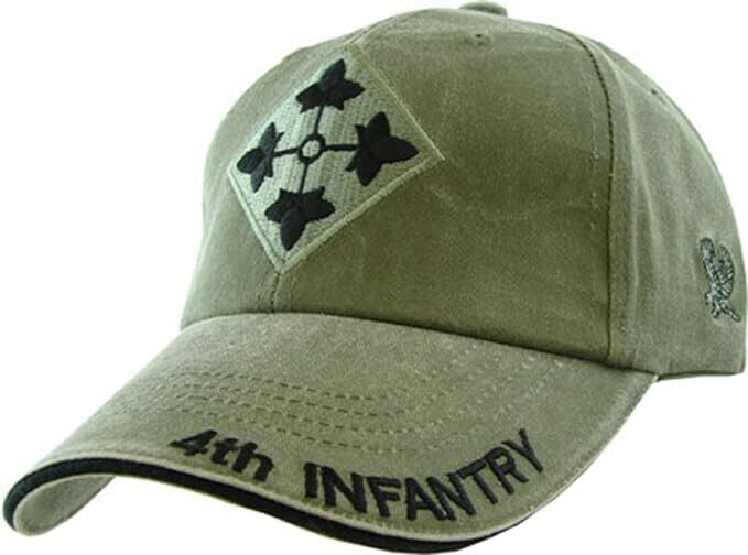 U.S. Army 4th Infantry Baseball cap hat. OD Green.
