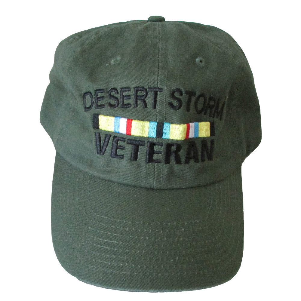 Desert Storm Veteran Baseball Cap. Made in USA. OD Green