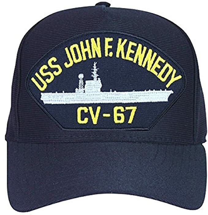 USS John F. Kennedy CV-67 Ships Baseball cap hat. Navy Blue