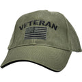 U.S. American Flag Veteran Baseball cap hat. OD Green