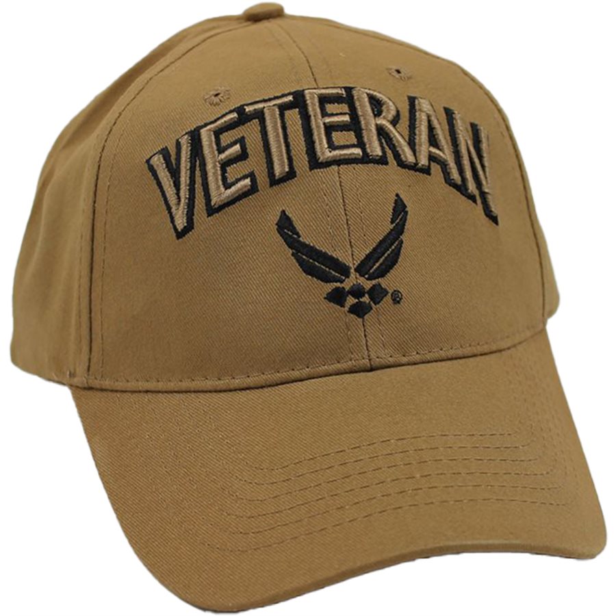 U.S. Air Force Veteran Baseball cap hat. Coyote Brown