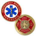 Emergency Medical Paramedic Fire Fighter Challenge Coin