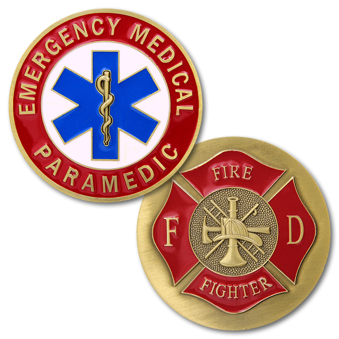 Emergency Medical Paramedic Fire Fighter Challenge Coin