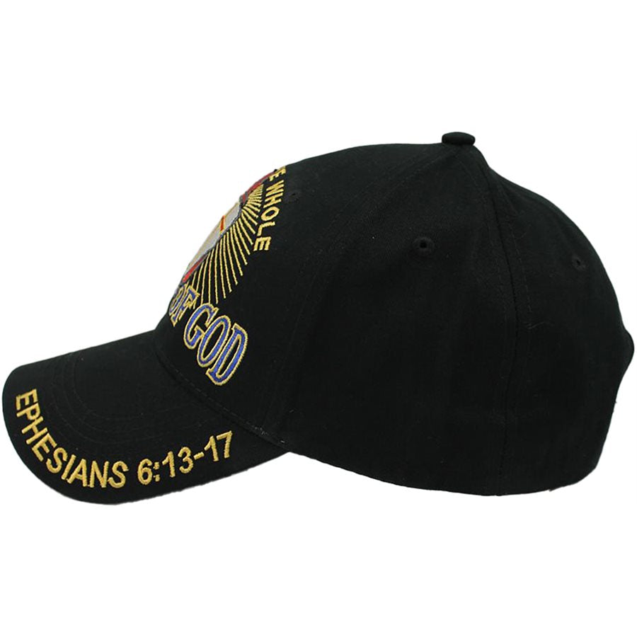 Put on the Armor of God Ephesians 6:13-17 Baseball cap hat. Black