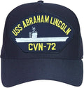 USS Abraham Lincoln CVN-72 Ships Baseball cap hat. Navy Blue. USA Made