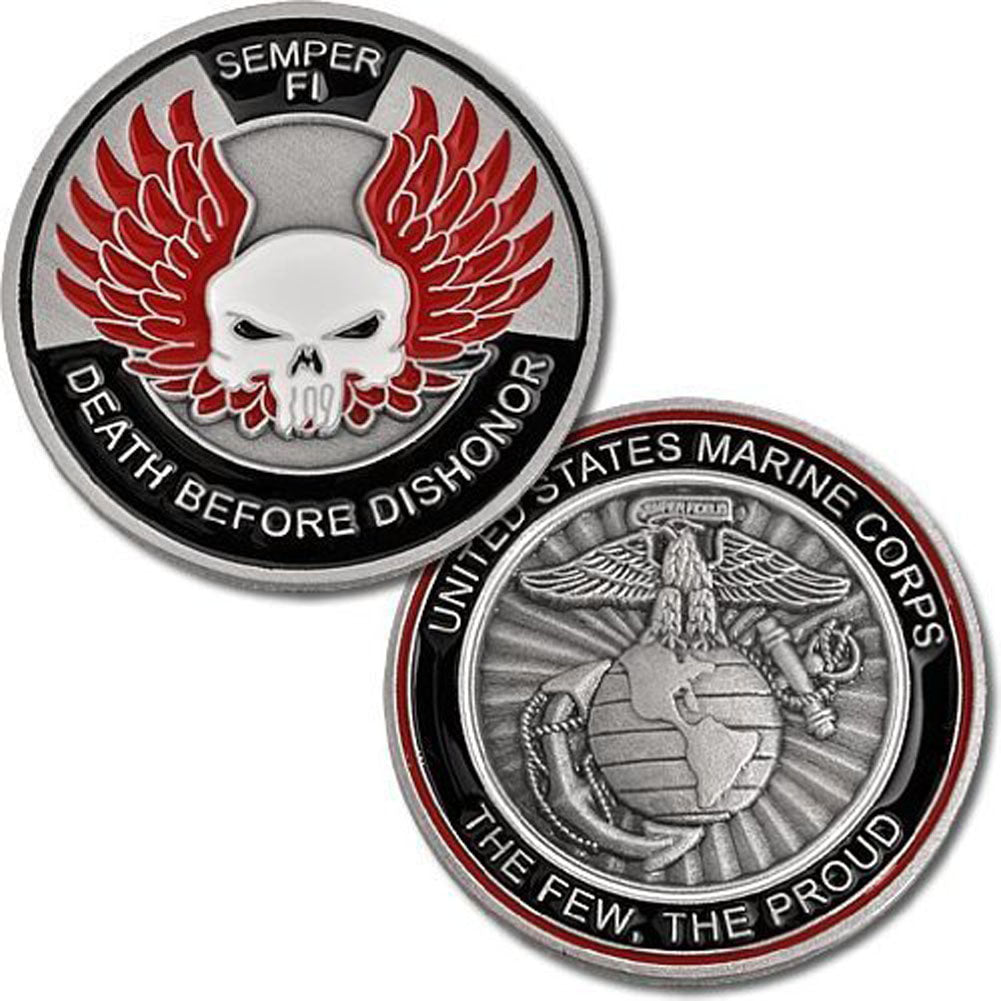 Marine Corps Death Before Dishonor Challenge Coin