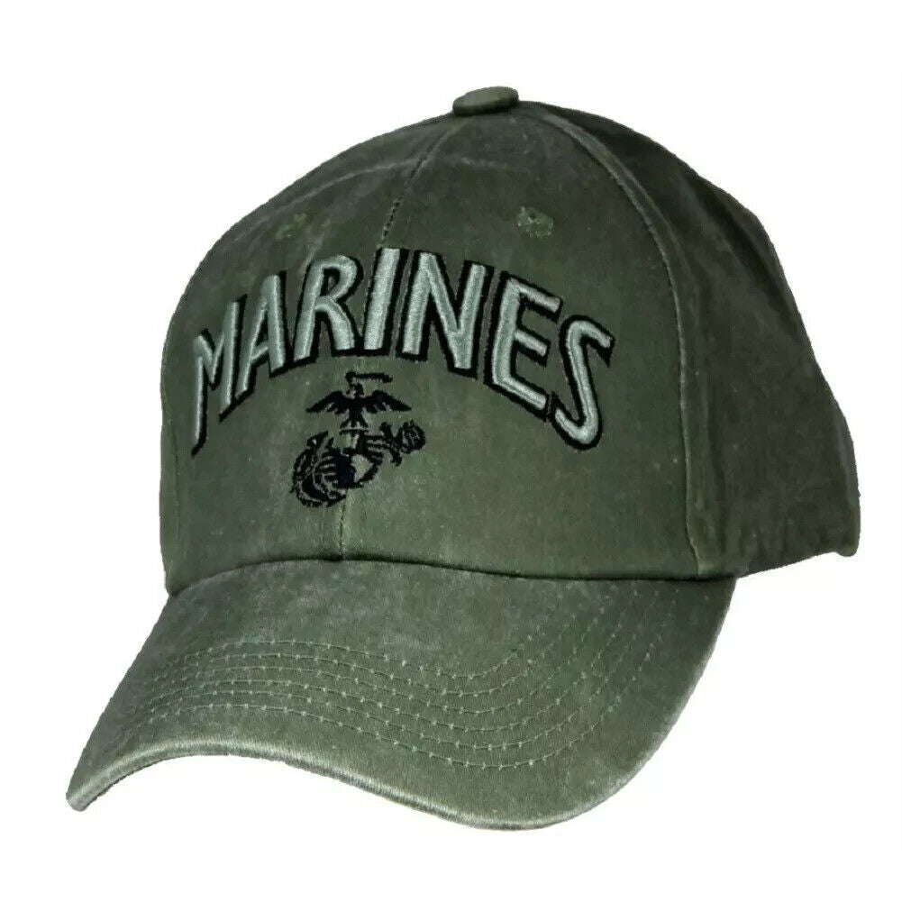 U.S. Marine Corps USMC Insignia Baseball cap hat. OD Green