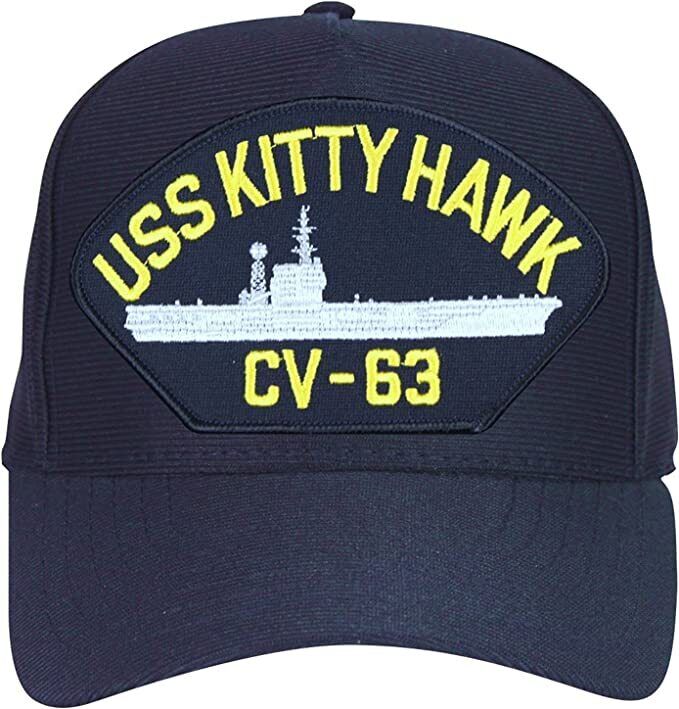 USS Kitty Hawk CV-63 Ships Baseball cap hat. Navy Blue