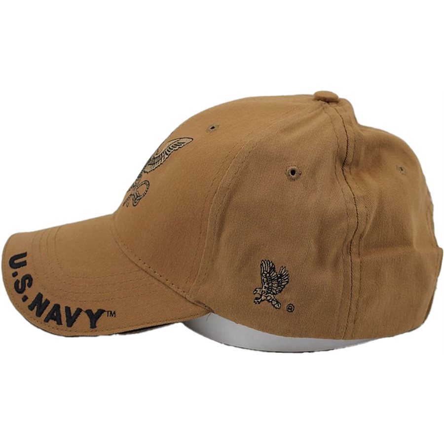 U.S. Navy Insignia Baseball cap hat. Coyote Brown