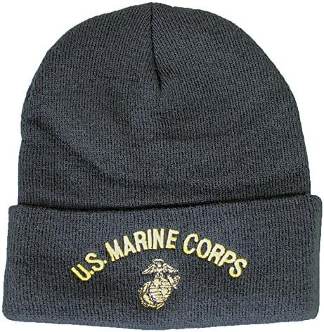 United States Marine Corps knit cap hat. Black.