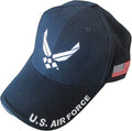 U.S. Air Force with U.S. Flag Baseball cap hat. Navy Blue