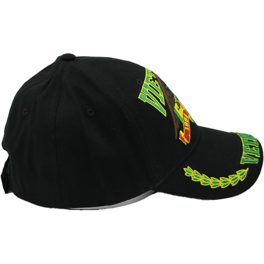 Vietnam Veteran with Eagle Baseball cap hat. Black