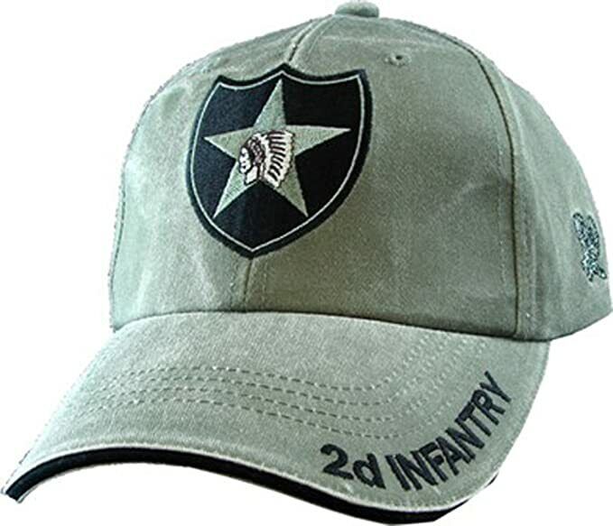 U.S. Army 2nd Infantry Division cap hat. OD Green.