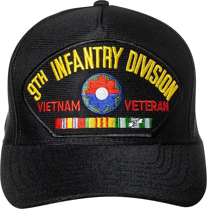9th Infantry Division Cap. Made in USA. Black.