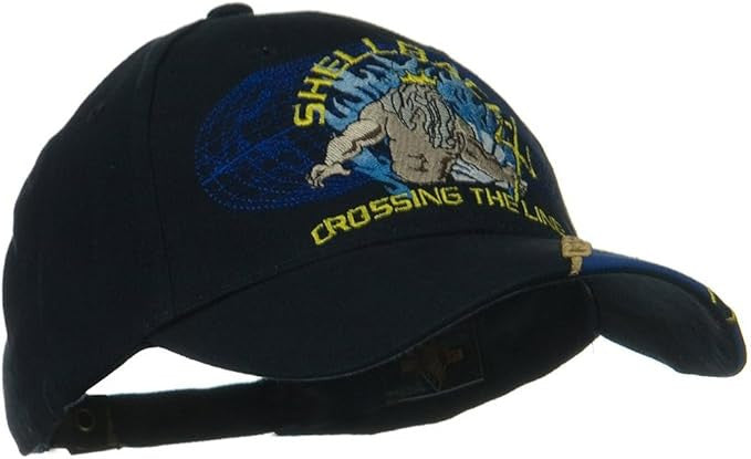 U.S. Navy Shellback "Crossing the Line" Baseball cap hat. Navy Blue