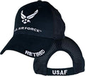 U.S. Air Force Retired with Mesh Back Baseball cap hat. Navy Blue