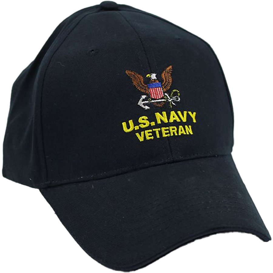 U.S. Navy Veteran Embroidered Baseball cap hat. Navy Blue