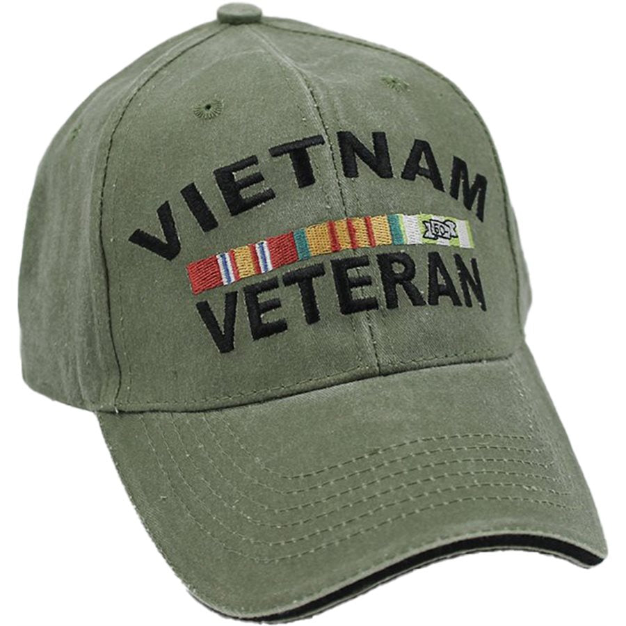 Vietnam Veteran Baseball cap hat. OD Green