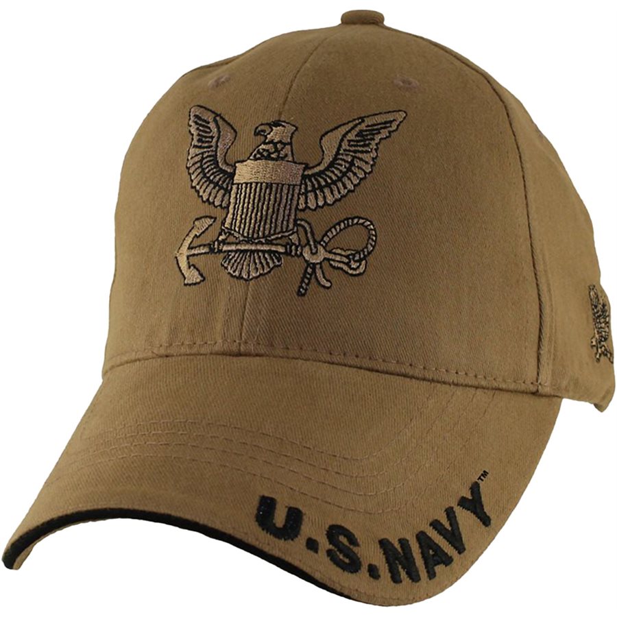 U.S. Navy Insignia Baseball cap hat. Coyote Brown