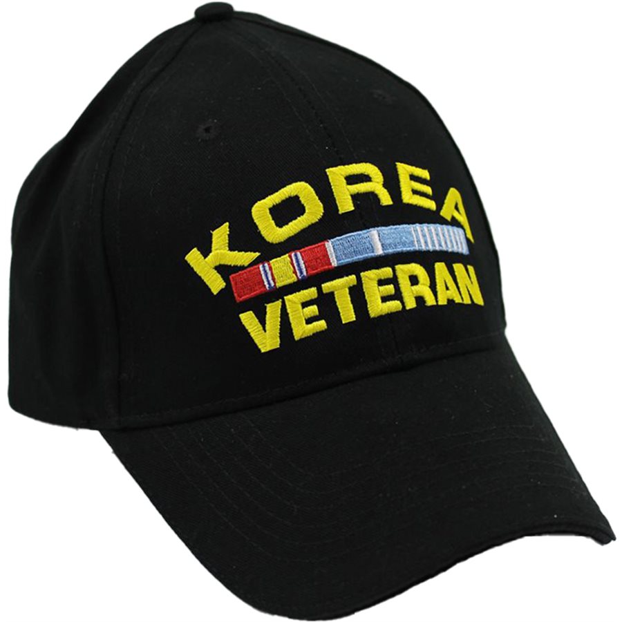 Korea Veteran with Ribbons Baseball cap hat. Black
