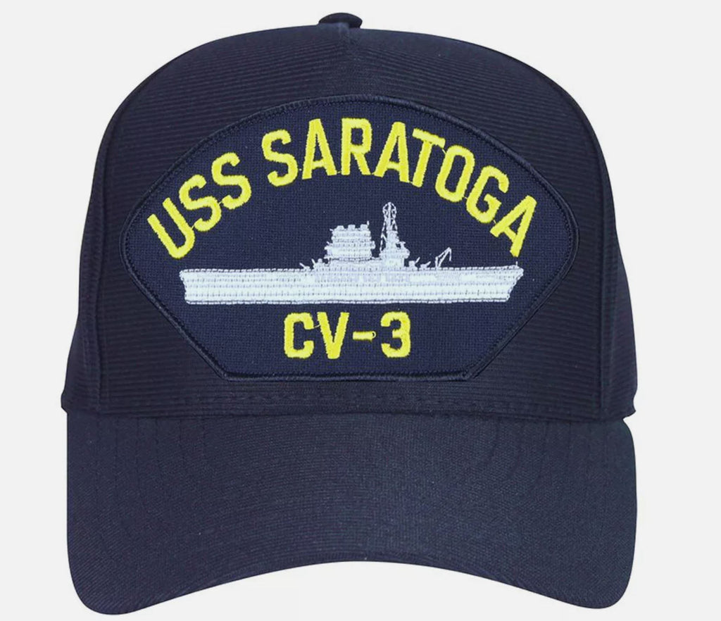 U.S. Navy USS Saratoga CV-3 Ships Baseball cap hat. Navy Blue