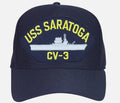 U.S. Navy USS Saratoga CV-3 Ships Baseball cap hat. Navy Blue