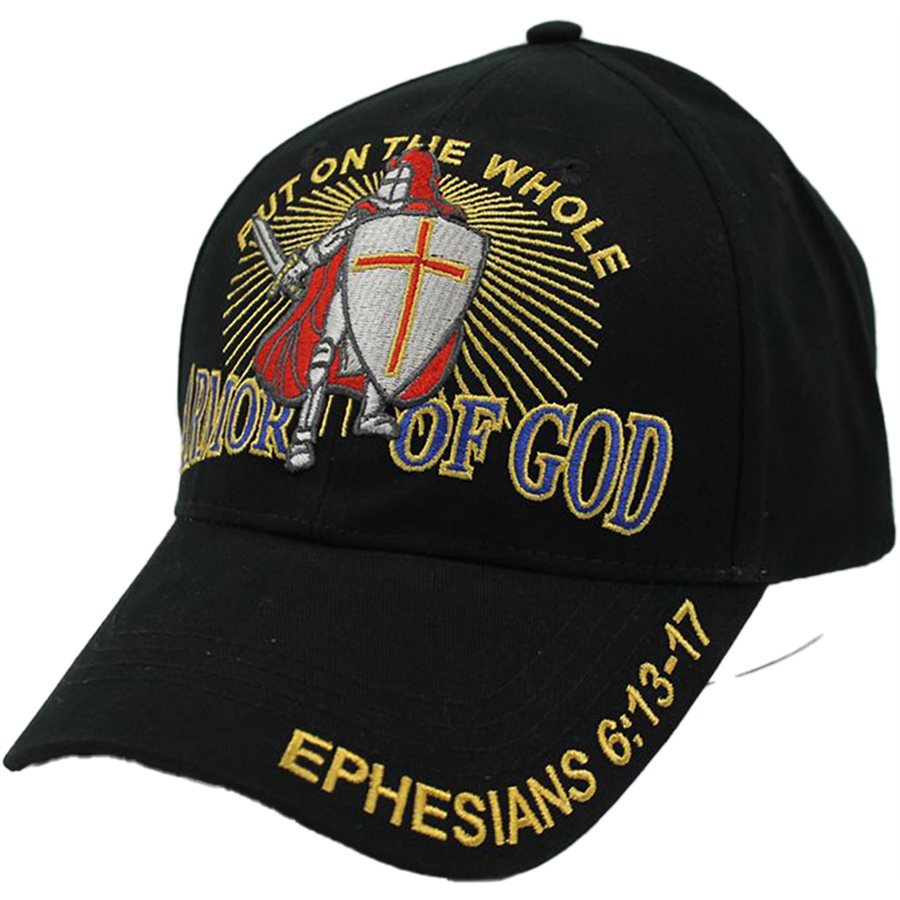 Put on the Armor of God Ephesians 6:13-17 Baseball cap hat. Black