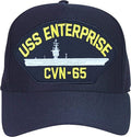USS Enterprise CVN-65 Ships Baseball cap hat. Navy Blue