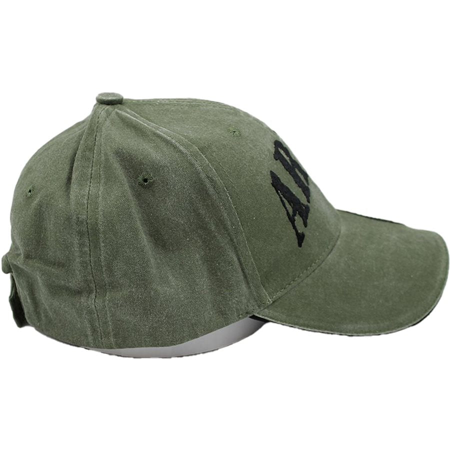 U.S. Army Insignia cap hat. Washed OD Green.