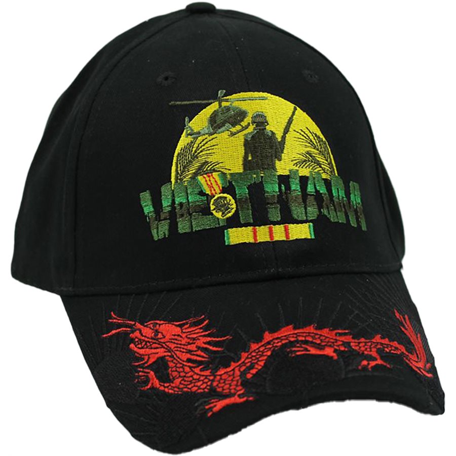 Vietnam Veteran Dragon Baseball cap hat. Black