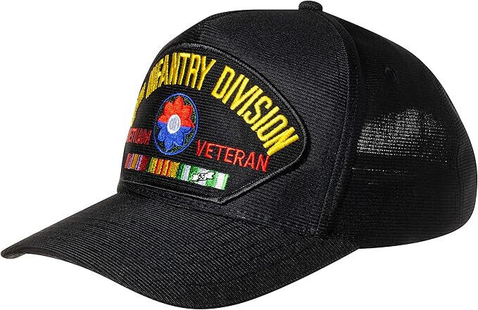 9th Infantry Division Cap. Made in USA. Black.