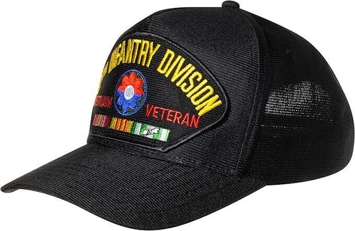 9th Infantry Division Cap. Made in USA. Black.