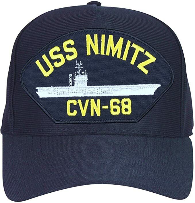 USS Nimitz CVN-68 Ships Baseball cap hat. Navy Blue. USA Made