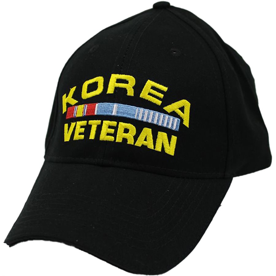 Korea Veteran with Ribbons Baseball cap hat. Black