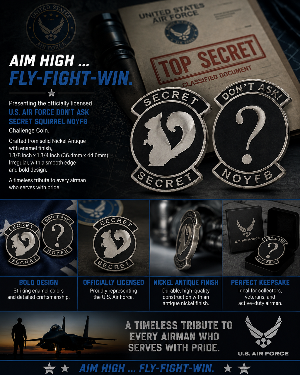 Don't Ask Secret Squirrel Challenge Coin