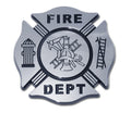 Firefighter Fire Department Black 3D Chrome Auto Emblem