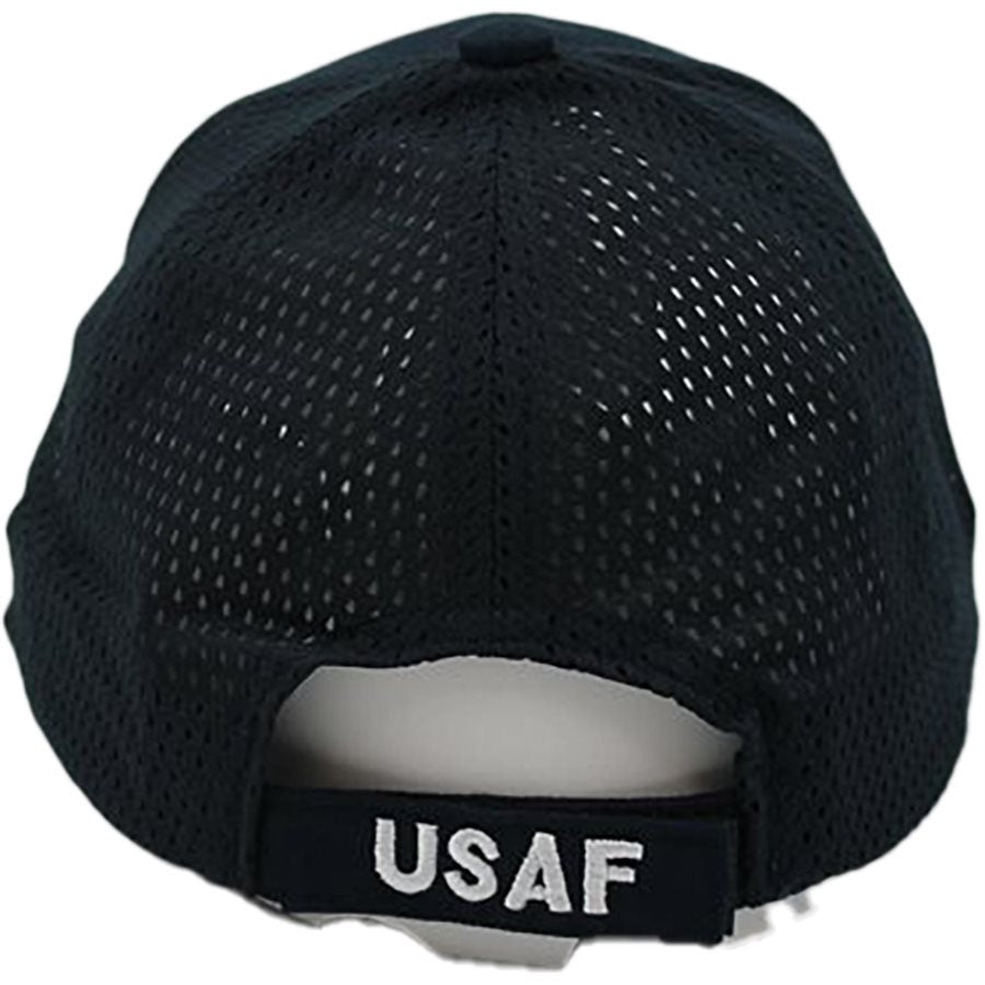 U.S. Air Force Retired with Mesh Back Baseball cap hat. Navy Blue