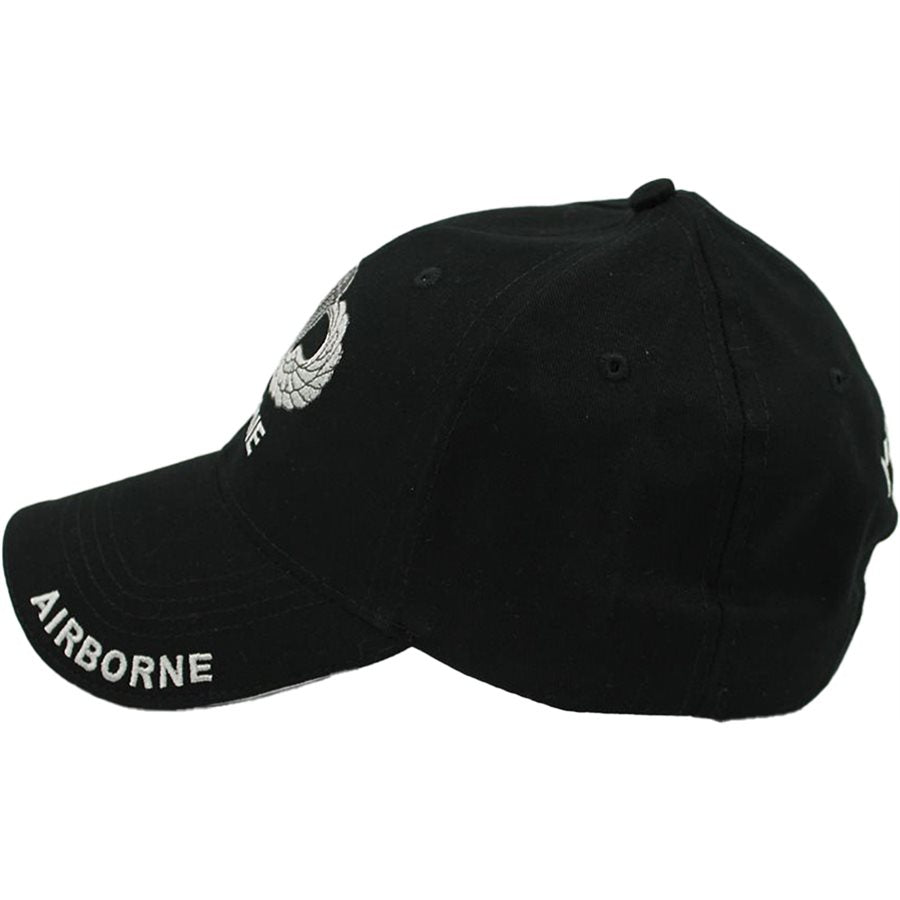 U.S. Army Airborne Jump Wings Baseball cap hat. Black.