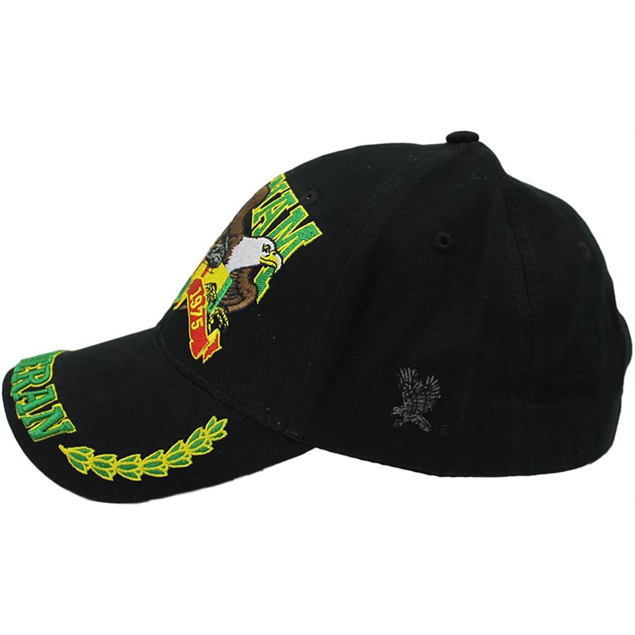 Vietnam Veteran with Eagle Baseball cap hat. Black