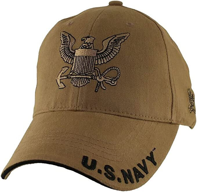 U.S. Navy Insignia Baseball cap hat. Coyote Brown