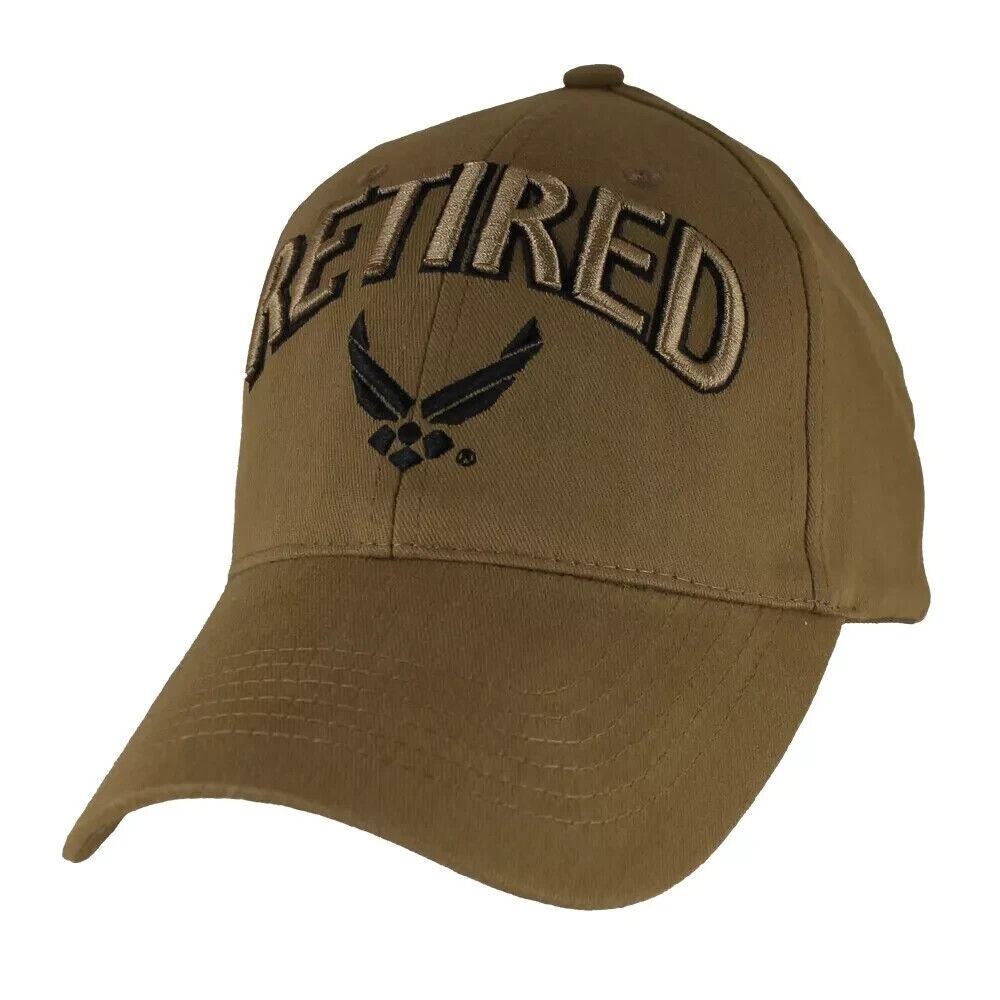 USAF U.S. Air Force Retired Baseball cap hat. Coyote Brown