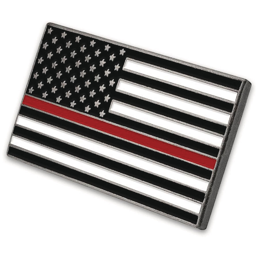 Fire Department Thin Red Line USA Flag Pin