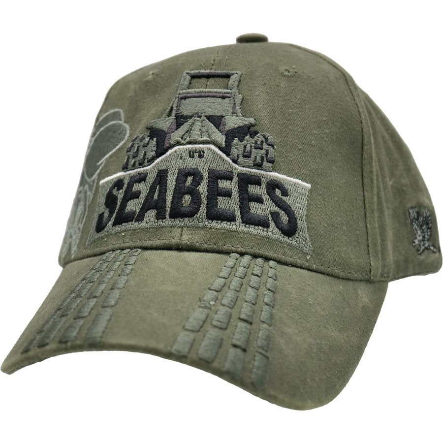 U.S. Navy Seabees Bulldozer cap hat. OD Green