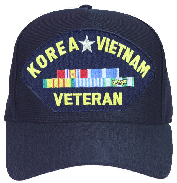 Korea Vietnam Veteran Ships Baseball cap hat. Navy Blue. USA Made